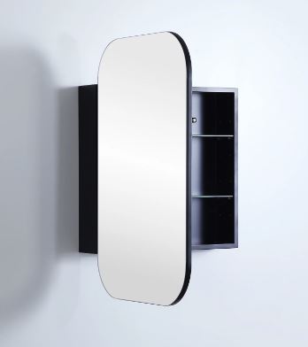 Bella 600 Matte Black Shaving Cabinet