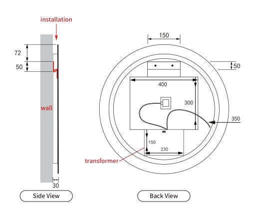 Round 700 LED Mirror
