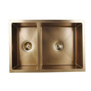 Select 710 Brushed Yellow Gold Handmade Round Corners Double Bowls Sink