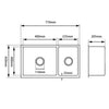Select 710 Handmade Round Corners Double Bowls Sink