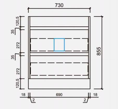 Vienna White Floorstanding Vanity 600-1800mm