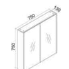 Hazel 750mm Mirror Cabinet