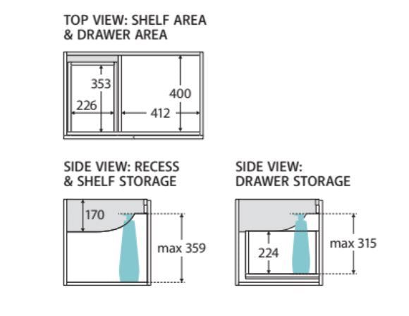 Mila 750mm Wall Hung Vanity Left Drawer