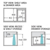 Mila 750mm Wall Hung Vanity Right Drawer