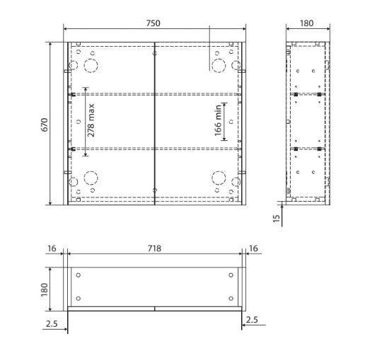 Industrial Edge Mirror Cabinet 750 - 1200mm - Bayside Bathroom