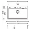 White 780 Single Bowl Granite Sink - Bayside Bathroom