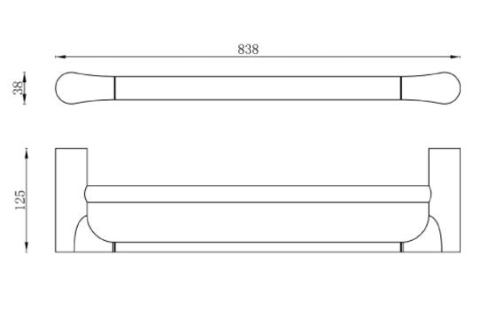 Synergii 80cm Double Towel Rail