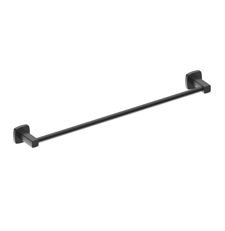 Legra Matte Black Single Towel Rail - 800mm