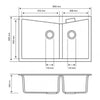 Black 800 Double Bowl Granite Sink - Bayside Bathroom