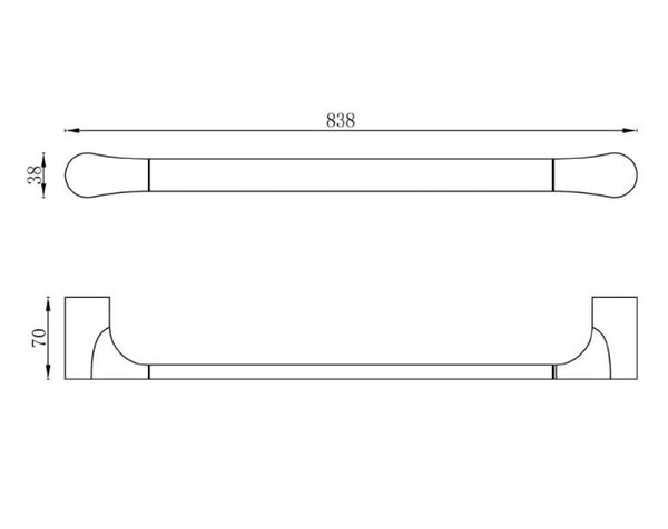 Synergii 80cm Single Towel Rail
