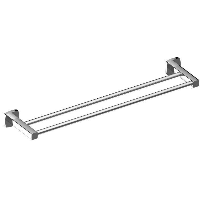 Legra Chrome Double Towel Rail - 600mm - Bayside Bathroom