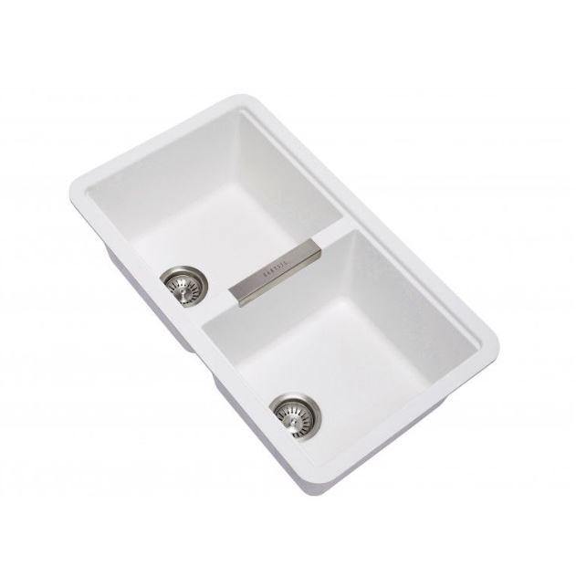 White 824 Double Bowl Granite Sink