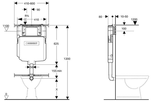 Geberit Sigma 8 concealed cistern ( Floor Pans)