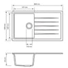 White 860 Single Bowl Granite Sink