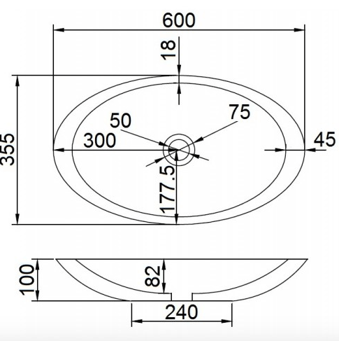 Reo 600 Oval Solid Surface Basin
