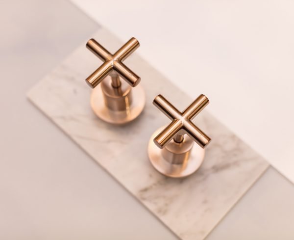 Meir Round Jumper Valve Wall Taps- Champagne