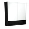 Matte Black Mirror Cabinet With Undershelf 750 - 1200mm - Bayside Bathroom