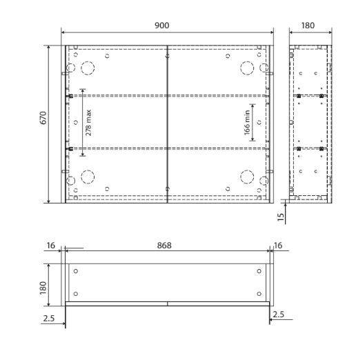 Industrial Edge Mirror Cabinet 750 - 1200mm - Bayside Bathroom