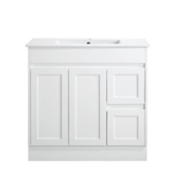 Quinn 900mm Matte White Floorstanding Vanity
