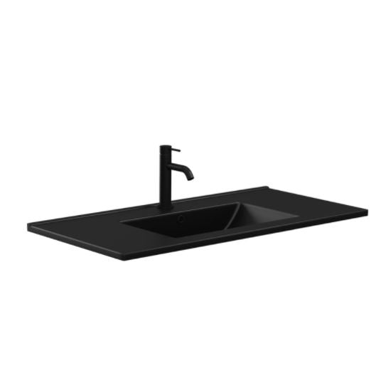 Katie Matte Black 900mm Ceramic Moulded Top