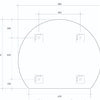 D-Shaped 900x750 Polished Edge Mirror