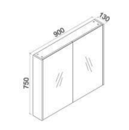 Hazel 900mm Mirror Cabinet