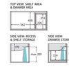 Mila 900mm Wall Hung Vanity Right Drawer