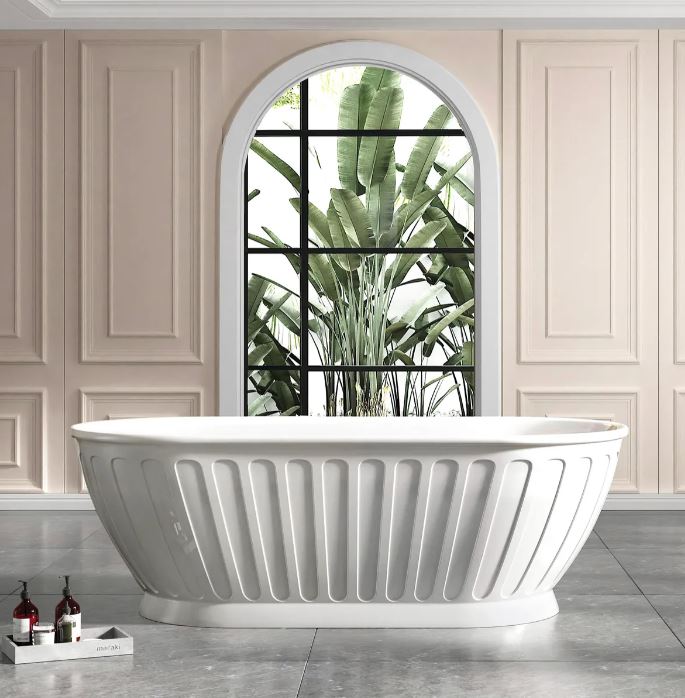 Abby 1700 Matte White Freestanding Bath