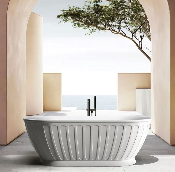 Abby 1500 Matte White Freestanding Bath