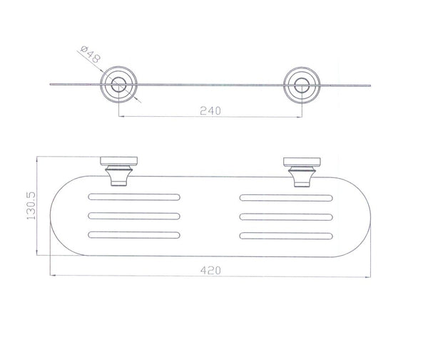 Abby Brushed Nickel Shelf