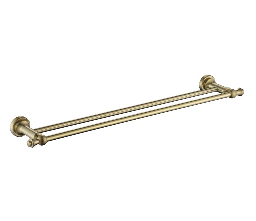 Abby Brushed Brass Double Towel Rail