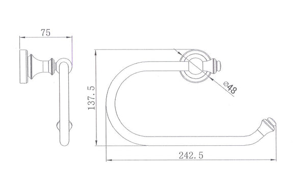 Abby Brushed Nickel Hand Towel Rail