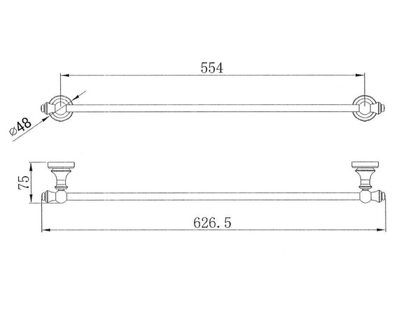 Abby Matte Black Single Towel Rail