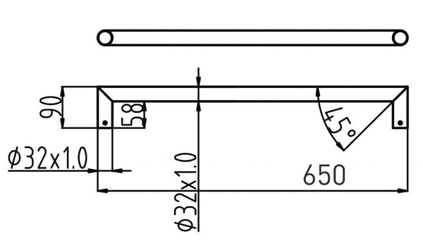 Linsol Allegra 650mm Round Single Heated Rail