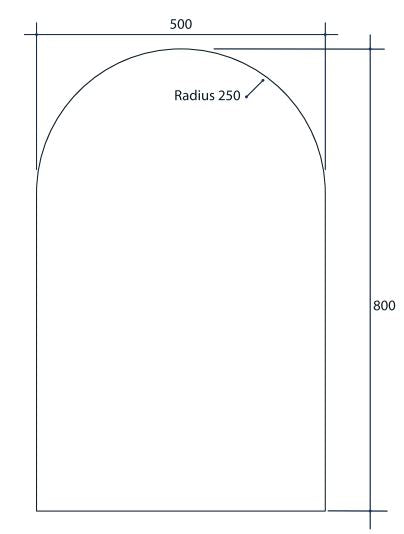 Arch 500x800 Polished Edge Mirror