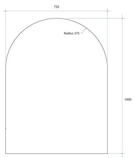 Arch 500x800 Polished Edge Mirror