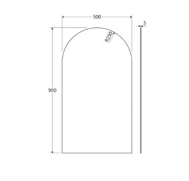 Arch 500x900 Polished Edge Mirror