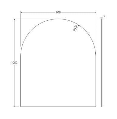 Arch 900x1050 Polished Edge Mirror