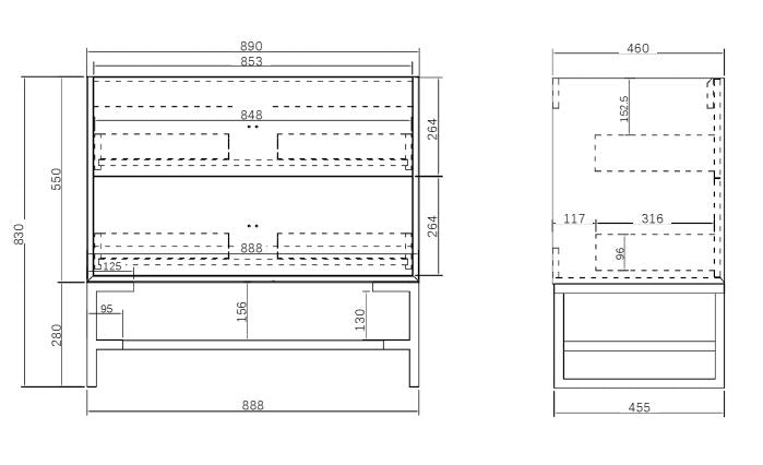 Boston Light Grey 900mm Wall Hung Vanity