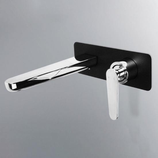 Atlanta Wall Mixer w/ spout- Chrome Black