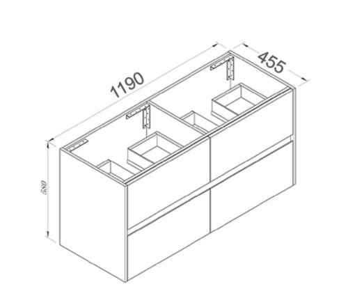 Axel 1200mm Double Bowl Timber Vanity