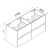 Axel 1200mm Double Bowl Timber Vanity