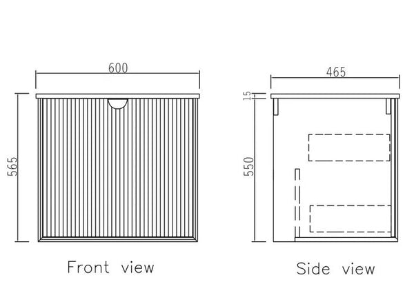 Finley Matte Black 600mm Wall Hung Vanity