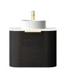 Chloe Black Oak 600mm Curve Vanity