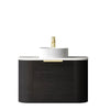 Chloe Black Oak 750mm Curve Vanity