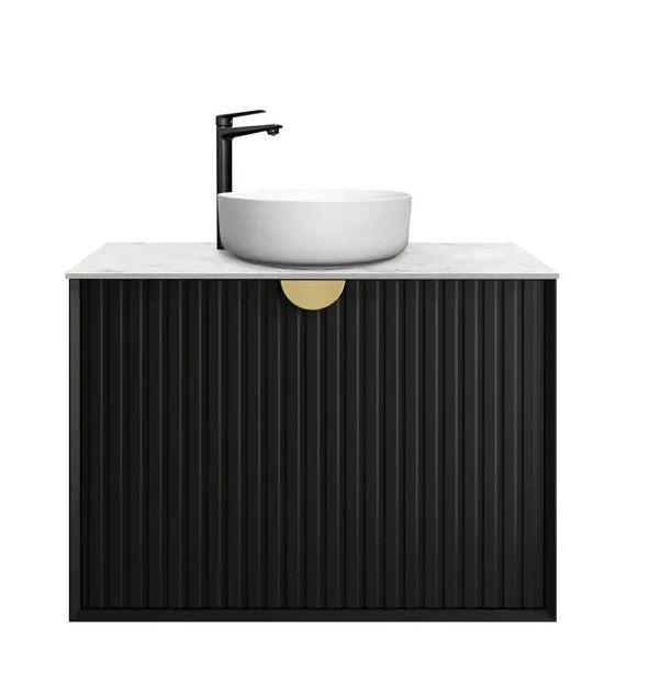 Finley Matte Black 750mm Wall Hung Vanity