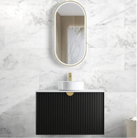 Finley Matte Black 900mm Wall Hung Vanity