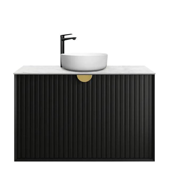 Finley Matte Black 900mm Wall Hung Vanity