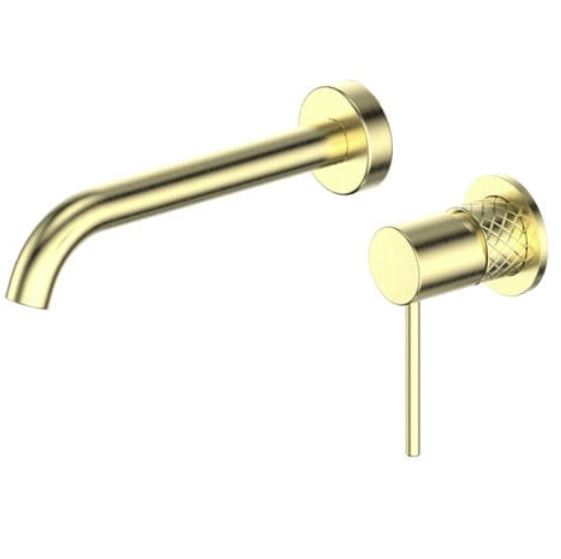 Textura Wall Basin Mixer - Gunmetal