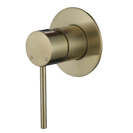 Round Mini Shower mixer - Brushed Brass